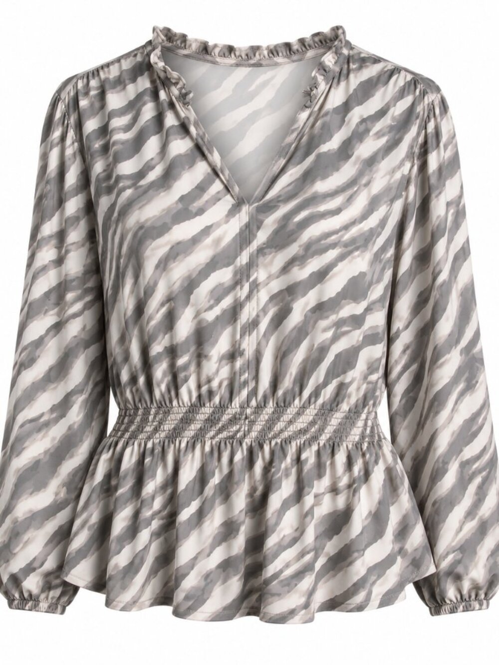 Simply Vera Vera Wang Zebra Print Peplum Blouse XXL NWT Stretch Top Plus Size